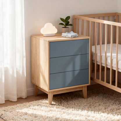 🍼 Create a Gentle Nursery Space — A Natural Wooden Bedside Cabinet Designed to Bring Warmth, Organization, and Calm Into Your Baby’s Everyday World