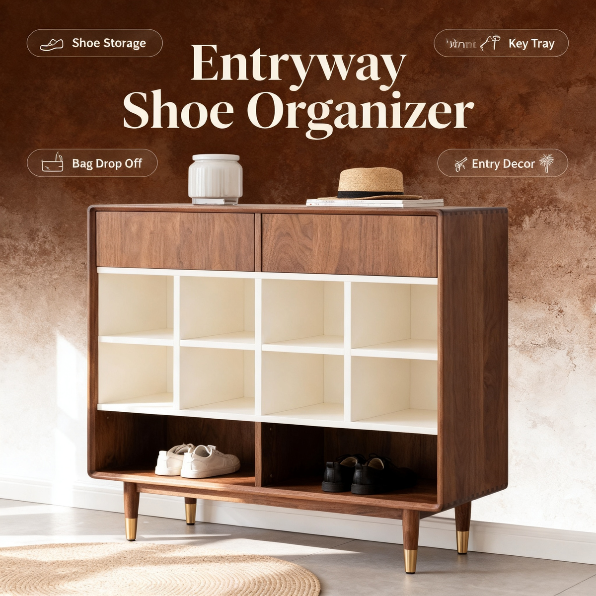 🏡 Transform Your Entryway Into a More Organized Welcome — Mid-Century Wooden Shoe Cabinet Created for Stylish Storage and Everyday Home Rituals
