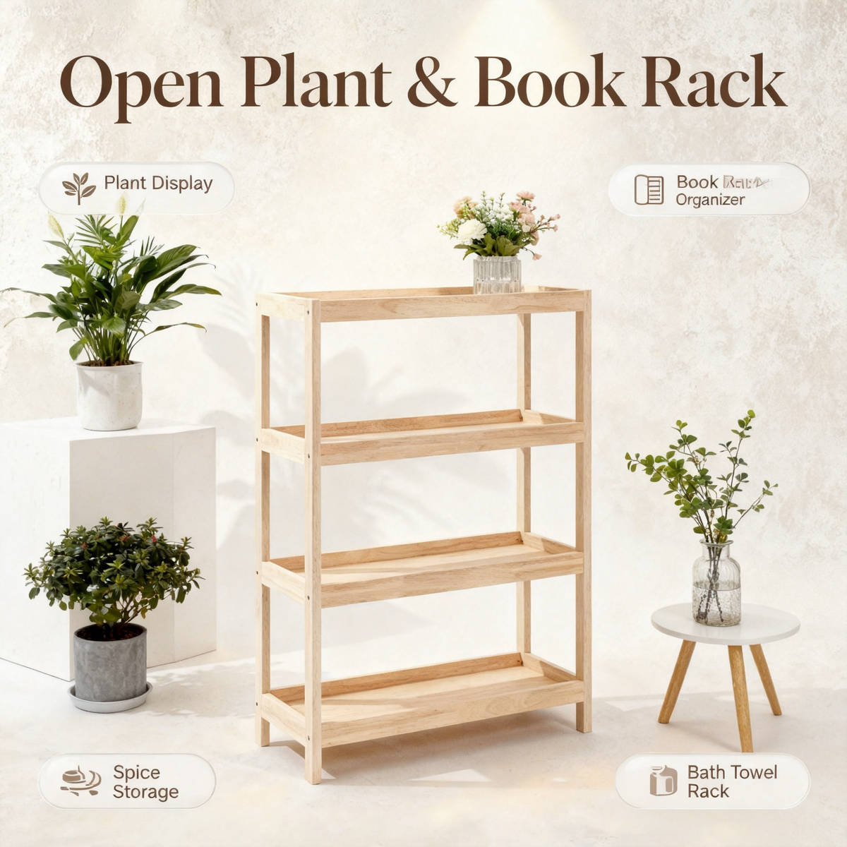 🪵 Four Levels of Everyday Beauty — A Solid Oak Tray Shelf Designed to Display, Organize, and Elevate the Small Details of Your Home