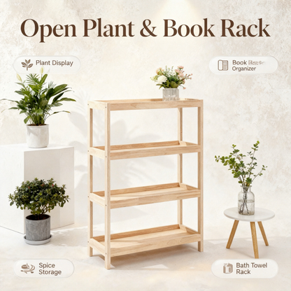 🪵 Four Levels of Everyday Beauty — A Solid Oak Tray Shelf Designed to Display, Organize, and Elevate the Small Details of Your Home