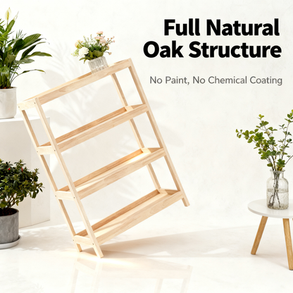 🪵 Four Levels of Everyday Beauty — A Solid Oak Tray Shelf Designed to Display, Organize, and Elevate the Small Details of Your Home