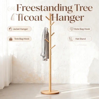 🌳 A Natural Touchpoint For Everyday Living — Sculptural Wooden Tree Coat Rack Designed To Keep Your Space Organized With Artistic Simplicity