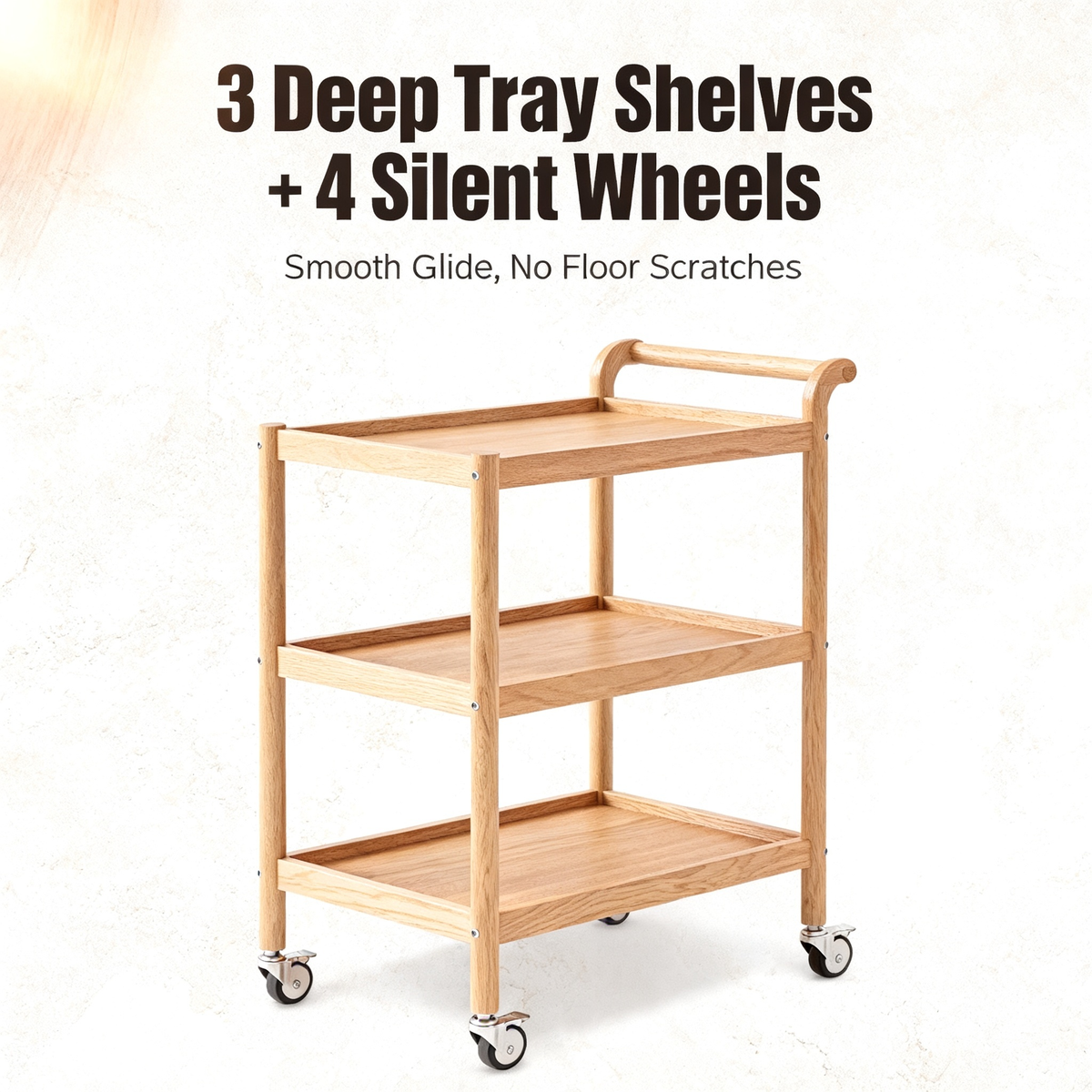 🛒 Effortless Organization Wherever You Need It — A Mobile Wooden Utility Cart Designed To Bring Flexibility, Function, and Modern Convenience Into Your Home
