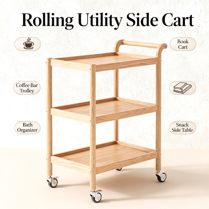 🛒 Effortless Organization Wherever You Need It — A Mobile Wooden Utility Cart Designed To Bring Flexibility, Function, and Modern Convenience Into Your Home