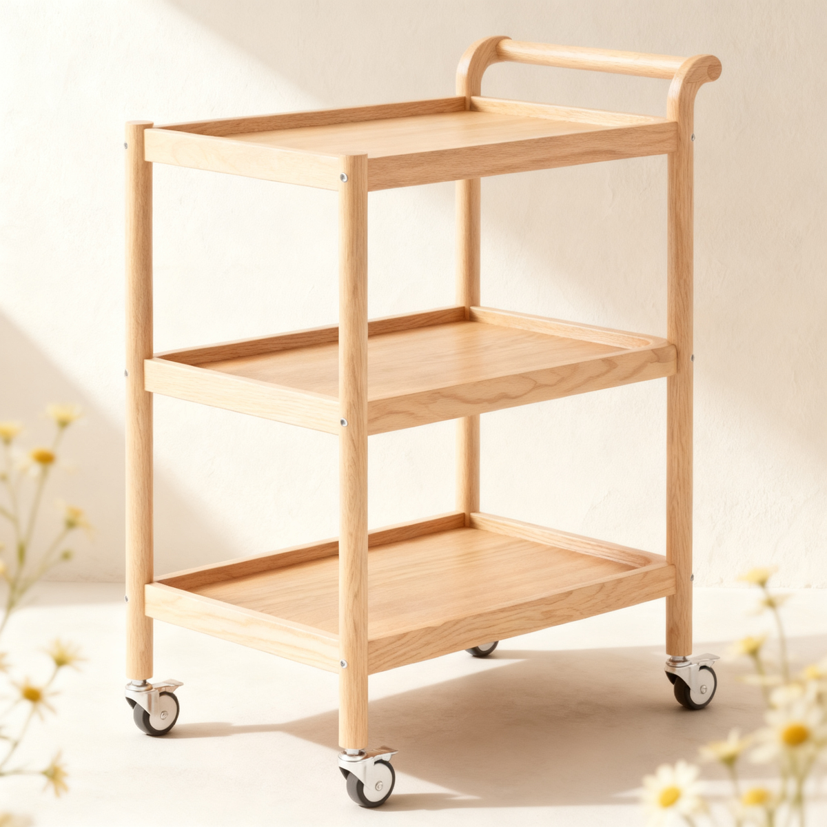 🛒 Effortless Organization Wherever You Need It — A Mobile Wooden Utility Cart Designed To Bring Flexibility, Function, and Modern Convenience Into Your Home