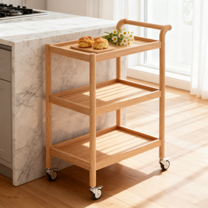 🛒 Effortless Organization Wherever You Need It — A Mobile Wooden Utility Cart Designed To Bring Flexibility, Function, and Modern Convenience Into Your Home