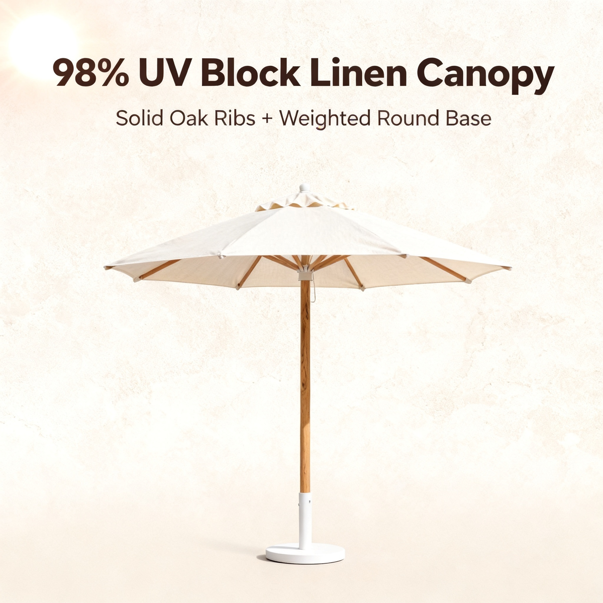 ☀️ Turn Outdoor Moments Into Everyday Escapes — A Linen Patio Umbrella Designed To Create Comfortable Shade With Natural Elegance and Relaxed Summer Style