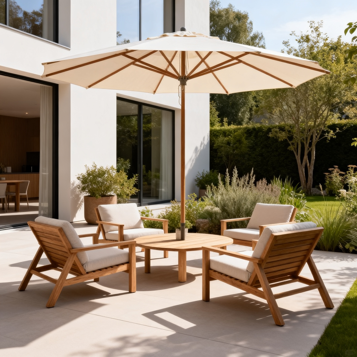 ☀️ Turn Outdoor Moments Into Everyday Escapes — A Linen Patio Umbrella Designed To Create Comfortable Shade With Natural Elegance and Relaxed Summer Style