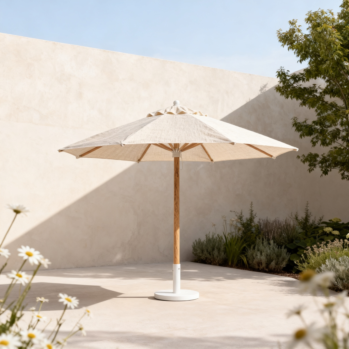 ☀️ Turn Outdoor Moments Into Everyday Escapes — A Linen Patio Umbrella Designed To Create Comfortable Shade With Natural Elegance and Relaxed Summer Style