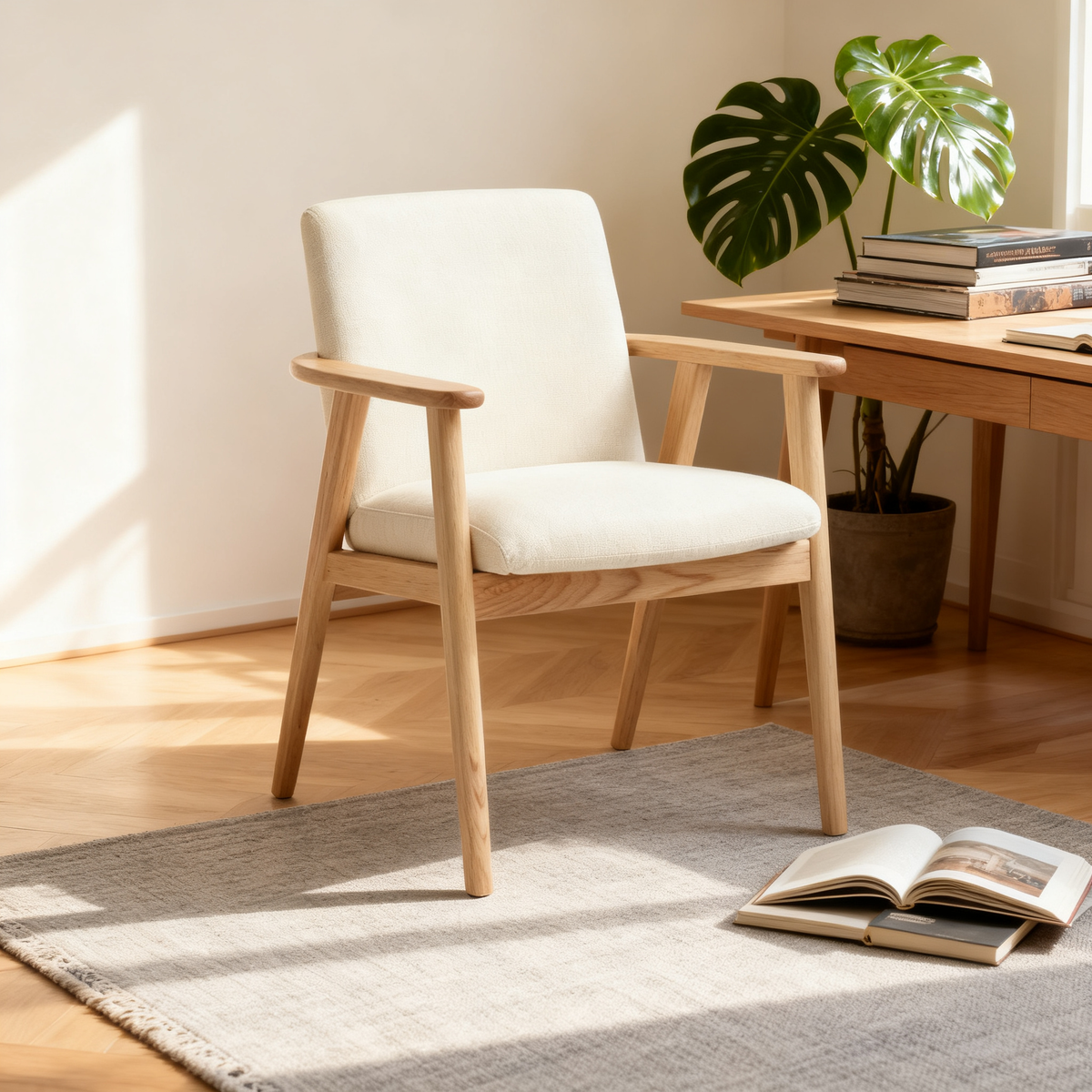 🌿 A Quiet Retreat Designed Around Your Comfort — A Scandinavian Solid Wood Lounge Chair Bringing Warmth, Balance, and Timeless Elegance Into Modern Homes