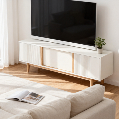 🤍 Minimalist TV Console — A Quiet Statement Piece That Brings Warmth, Balance, and Modern Simplicity Into Your Living Room