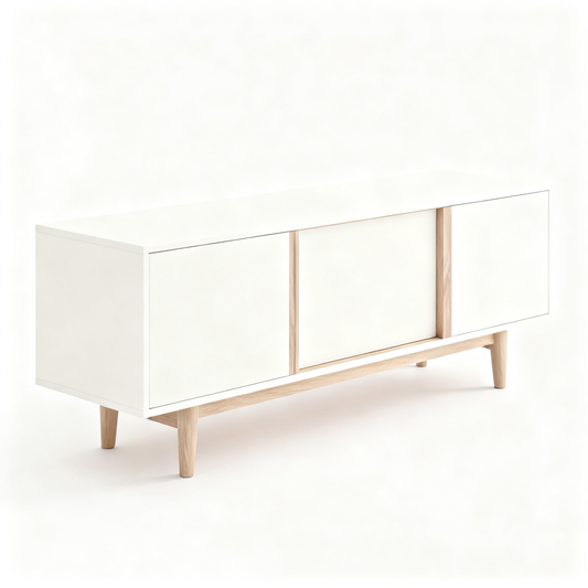 🤍 Minimalist TV Console — A Quiet Statement Piece That Brings Warmth, Balance, and Modern Simplicity Into Your Living Room