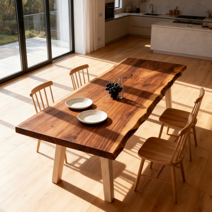🪵 Live Edge Wooden Dining Table — A One-of-A-Kind Natural Centerpiece Crafted To Bring People Together Around Authentic Beauty