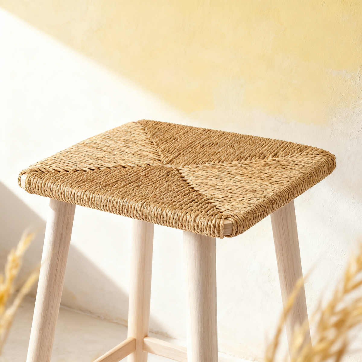 🌾 Woven Rattan Bar Stool — A Natural Handcrafted Seating Piece Designed To Add Warmth, Texture, and Relaxed Elegance To Your Kitchen Space