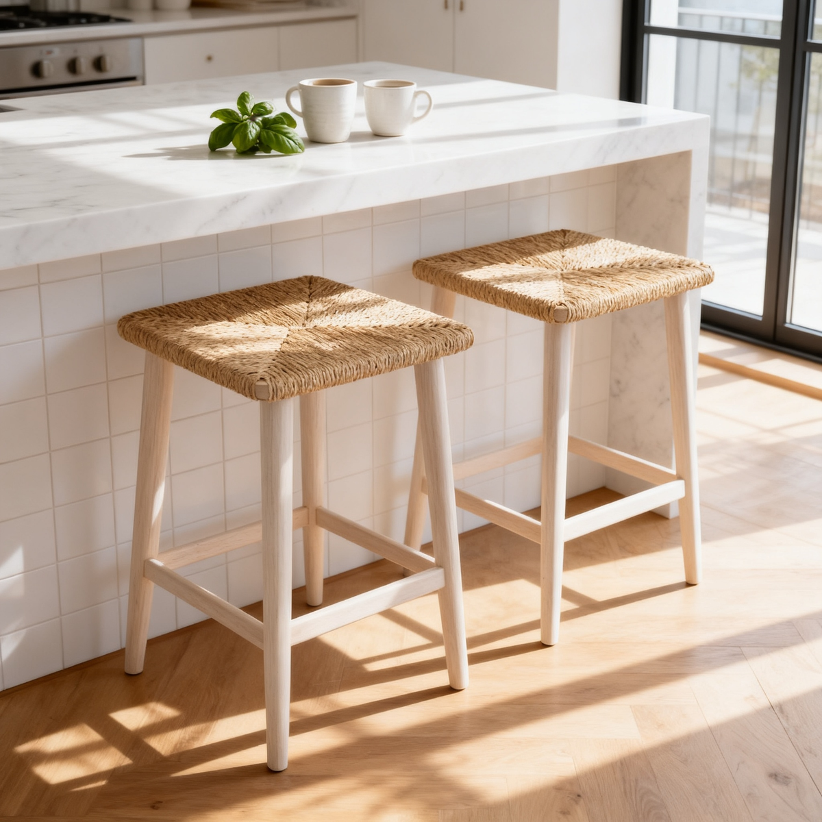 🌾 Woven Rattan Bar Stool — A Natural Handcrafted Seating Piece Designed To Add Warmth, Texture, and Relaxed Elegance To Your Kitchen Space