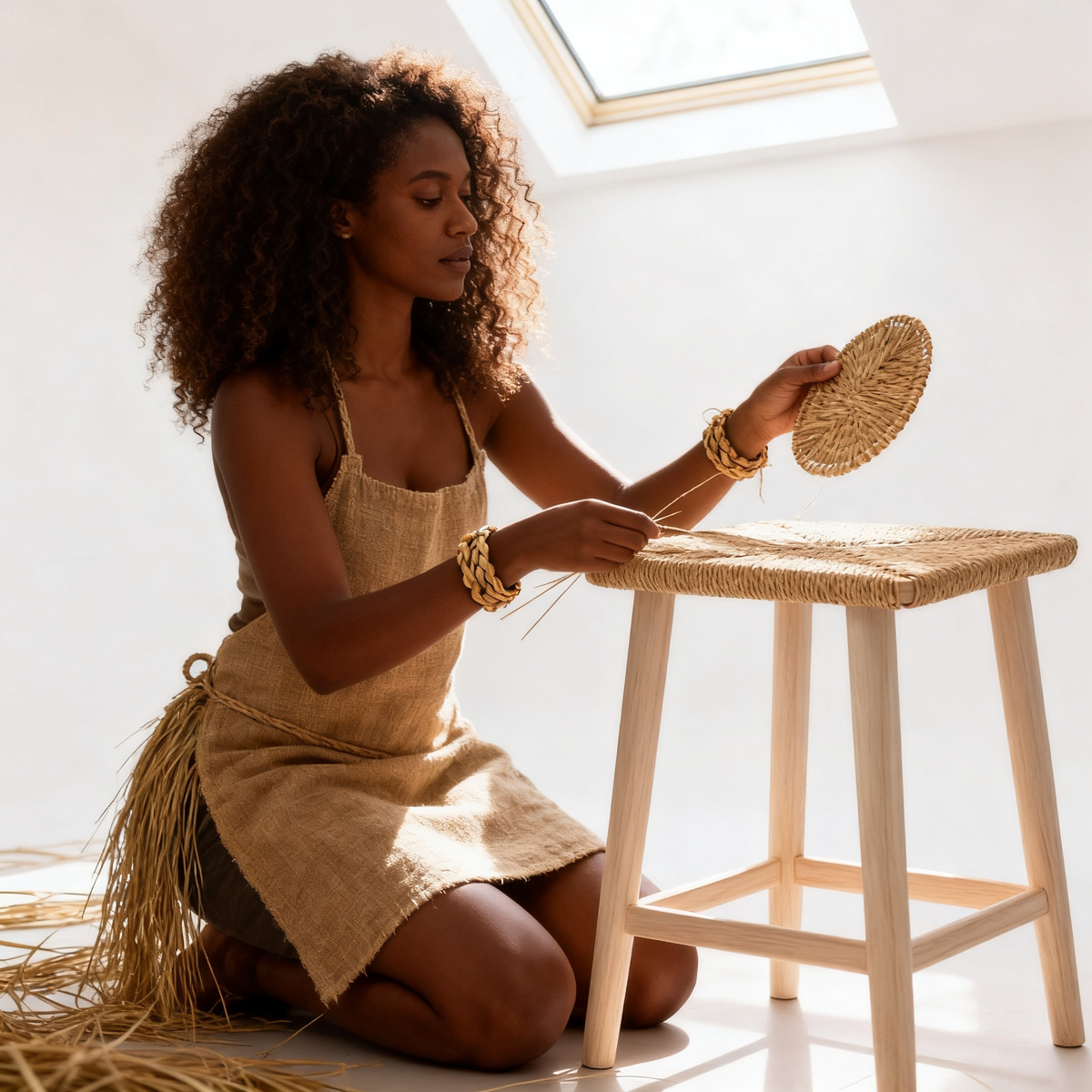 🌾 Woven Rattan Bar Stool — A Natural Handcrafted Seating Piece Designed To Add Warmth, Texture, and Relaxed Elegance To Your Kitchen Space