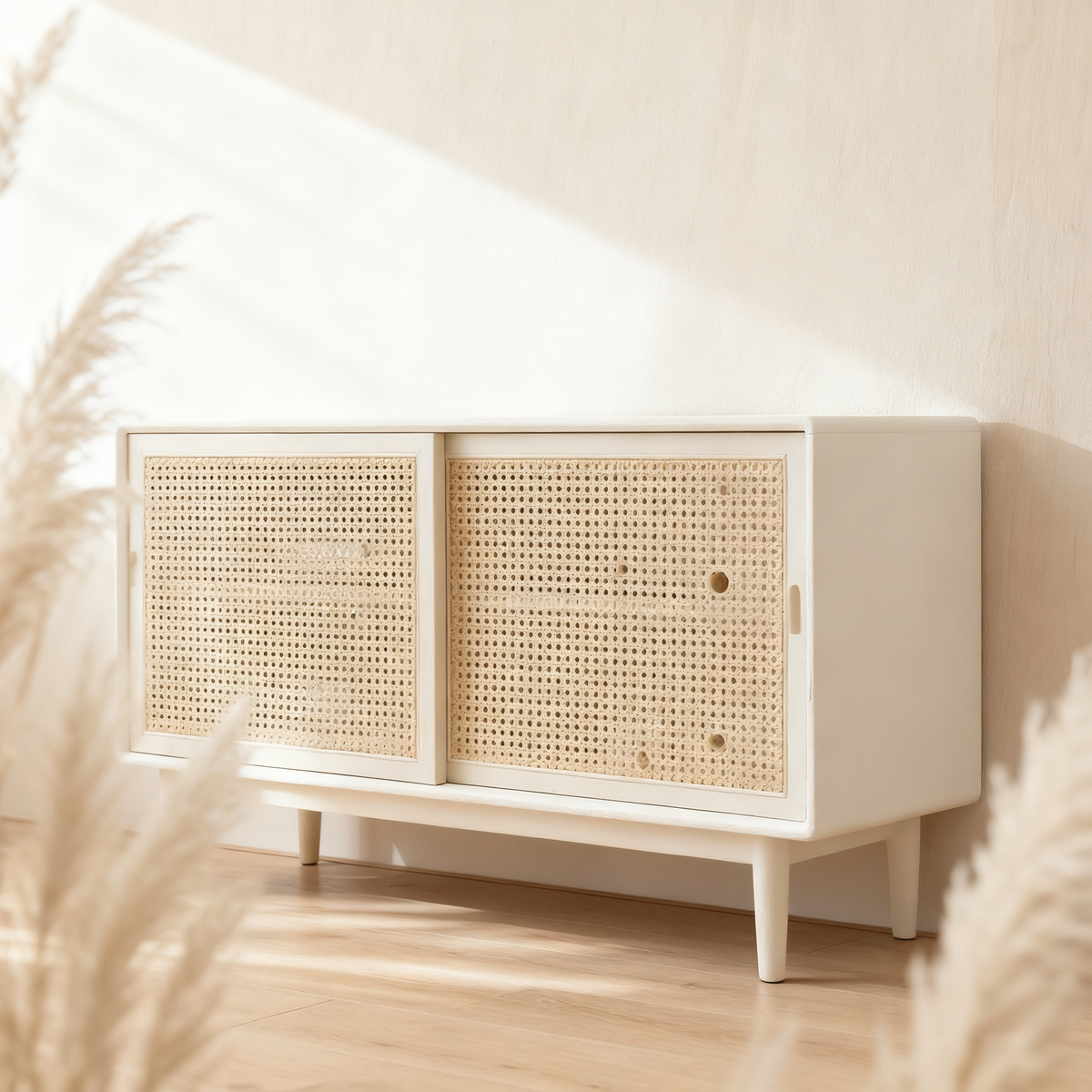 🌿 Rattan Cane Sideboard Cabinet — A Natural Storage Statement Piece Designed To Bring Texture, Warmth, and Organic Elegance Into Modern Homes