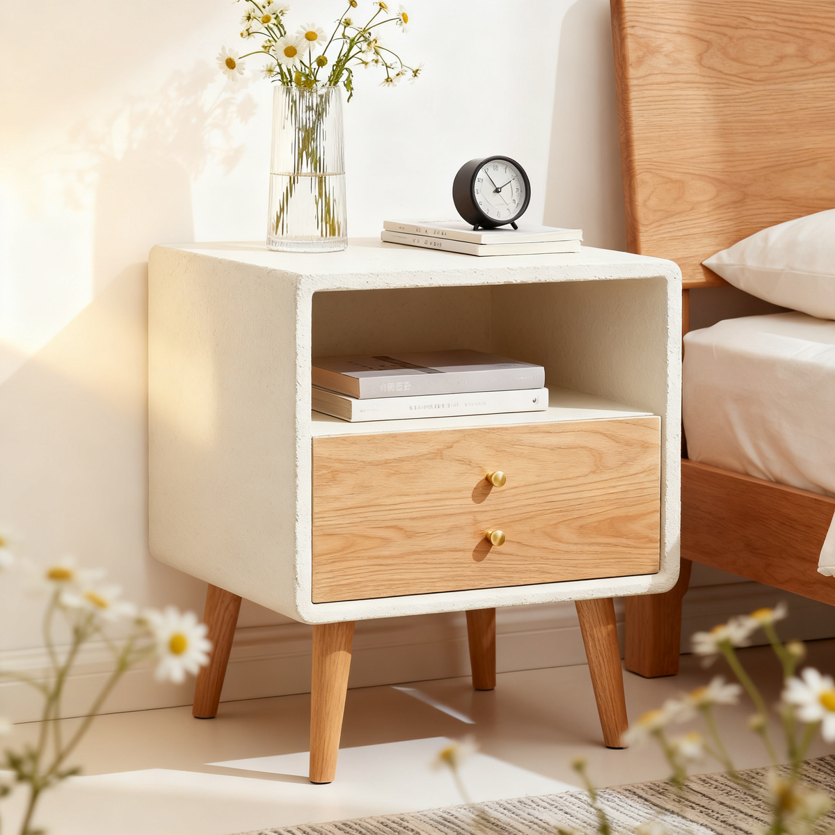 🌙 A Gentle Companion Beside Your Bed — A Minimalist Solid Wood Nightstand Designed To Bring Warmth, Storage, and Quiet Elegance Into Your Bedroom