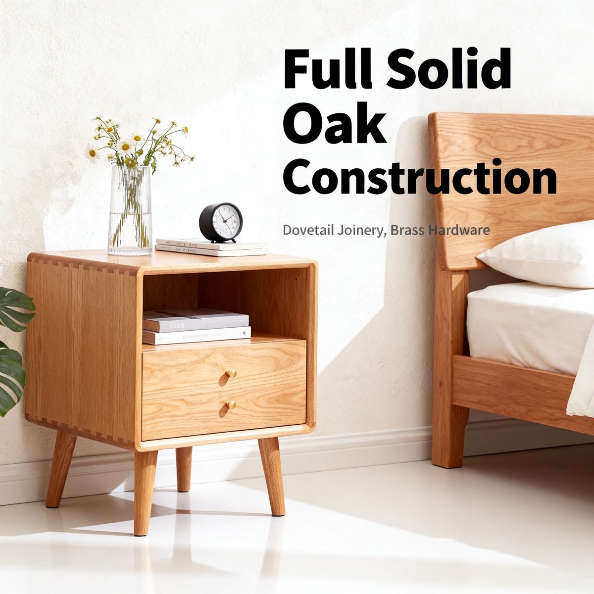 🌙 A Gentle Companion Beside Your Bed — A Minimalist Solid Wood Nightstand Designed To Bring Warmth, Storage, and Quiet Elegance Into Your Bedroom