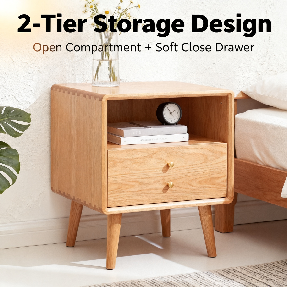 🌙 A Gentle Companion Beside Your Bed — A Minimalist Solid Wood Nightstand Designed To Bring Warmth, Storage, and Quiet Elegance Into Your Bedroom