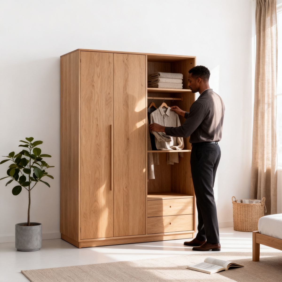 🌳 A Timeless Storage Statement For The Modern Home — A Full Natural Oak Wardrobe Designed To Organize Your Lifestyle With Warmth, Function, and Lasting Elegance