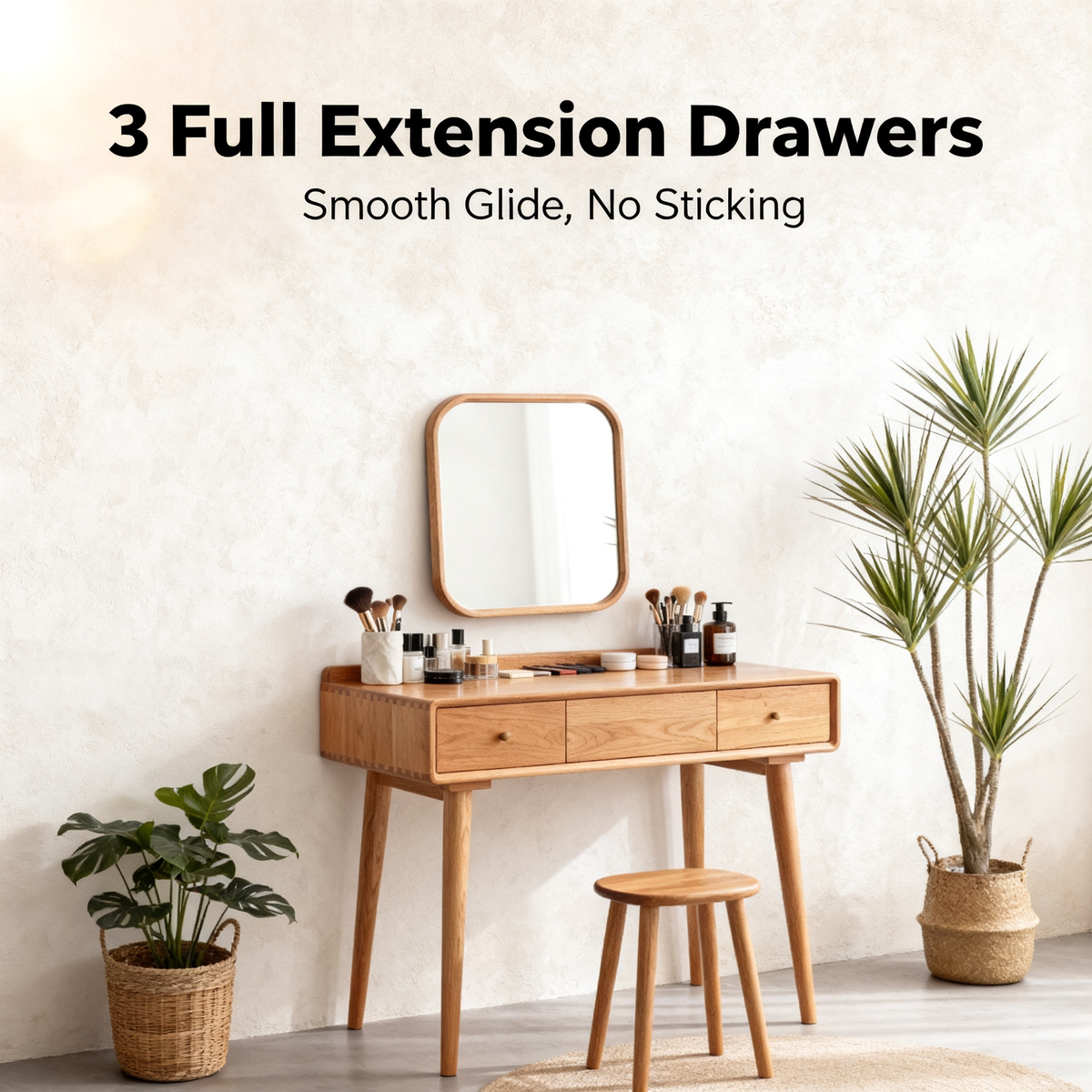 ✨ A Personal Beauty Corner Inspired By Slow Living — A Scandinavian Solid Wood Vanity Table Designed To Bring Elegance, Organization, and Everyday Luxury Into Your Morning Rituals