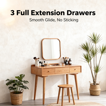 ✨ A Personal Beauty Corner Inspired By Slow Living — A Scandinavian Solid Wood Vanity Table Designed To Bring Elegance, Organization, and Everyday Luxury Into Your Morning Rituals