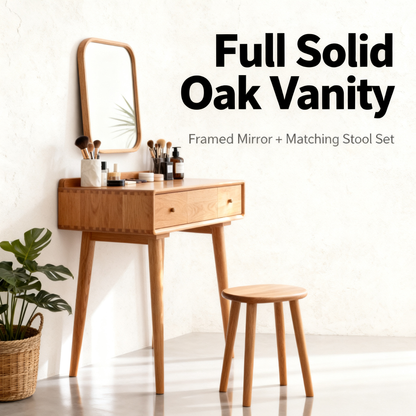 ✨ A Personal Beauty Corner Inspired By Slow Living — A Scandinavian Solid Wood Vanity Table Designed To Bring Elegance, Organization, and Everyday Luxury Into Your Morning Rituals