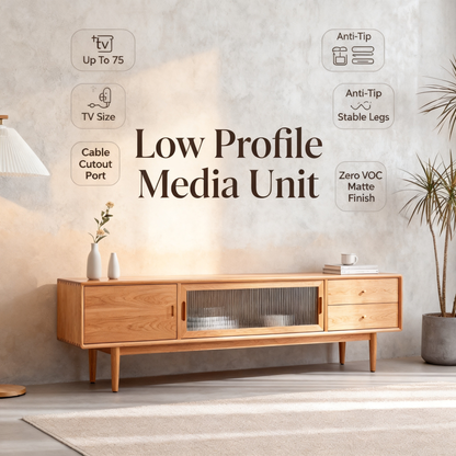 📺 A Calm Centerpiece For Modern Living — A Scandinavian Solid Wood TV Cabinet Designed To Organize Your Space With Natural Beauty, Smart Storage, and Timeless Style