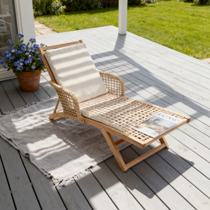 🌿 A Private Moment Of Comfort In Your Home — A Scandinavian Solid Wood Recliner Designed For Deep Relaxation, Natural Beauty, and Peaceful Everyday Living