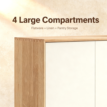 🌾 A Statement Of Quiet Elegance — A Scandinavian Solid Wood Sideboard Designed To Bring Storage, Warmth, and Sophisticated Balance Into Every Corner Of Your Home