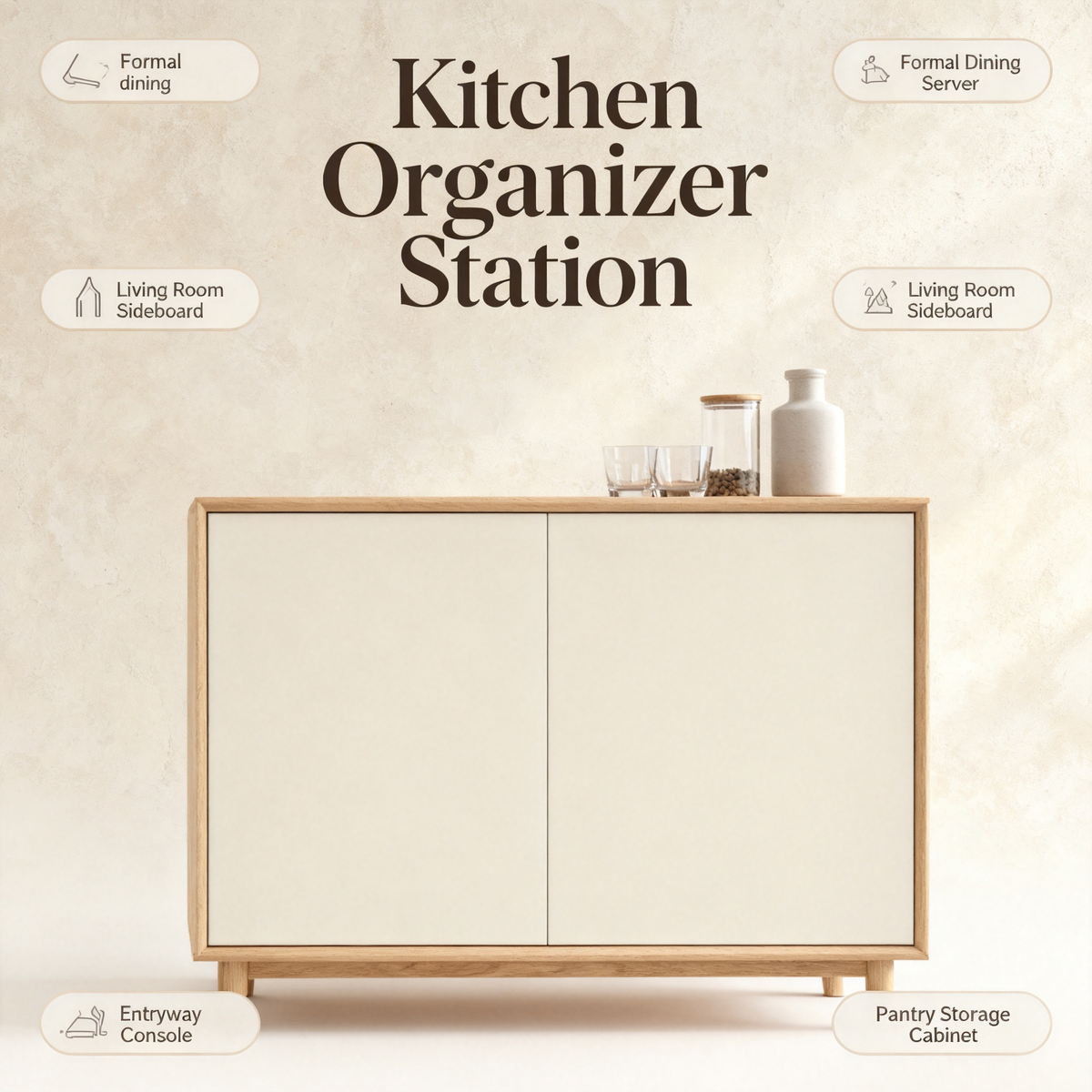 🌾 A Statement Of Quiet Elegance — A Scandinavian Solid Wood Sideboard Designed To Bring Storage, Warmth, and Sophisticated Balance Into Every Corner Of Your Home